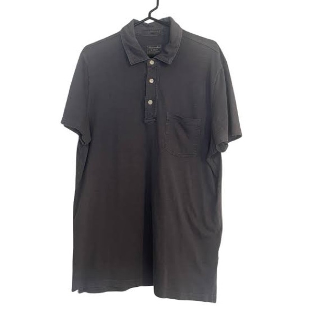 Abercrombie & Fitch Textured Men's Black Polo Short Sleeve Shirt - M - Picture 6 of 6